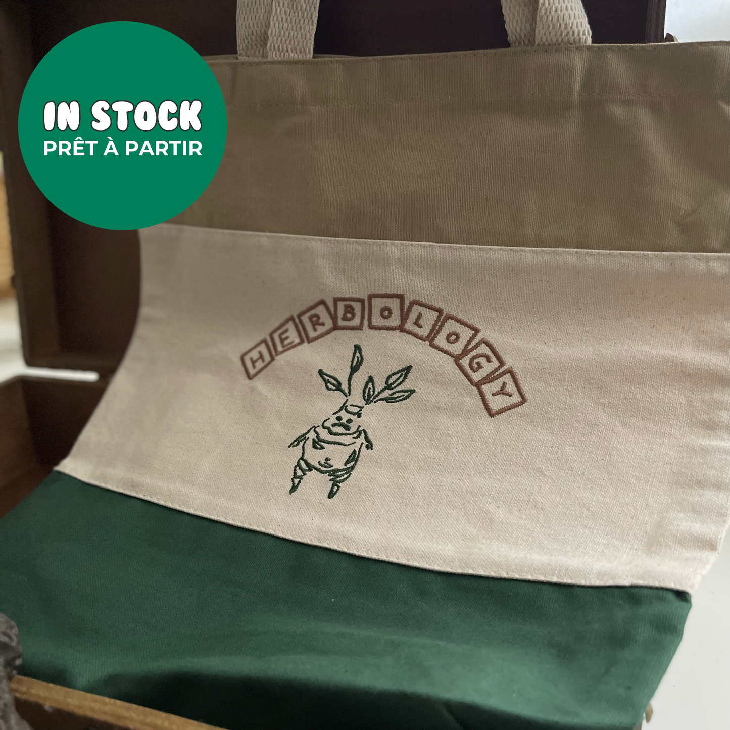 HERBOLOGY EMBROIDERED TOTE BAG