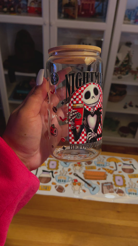 *PREORDER* HALLOWEEN NIGHTMARE BEFORE MY COFFEE GLASS