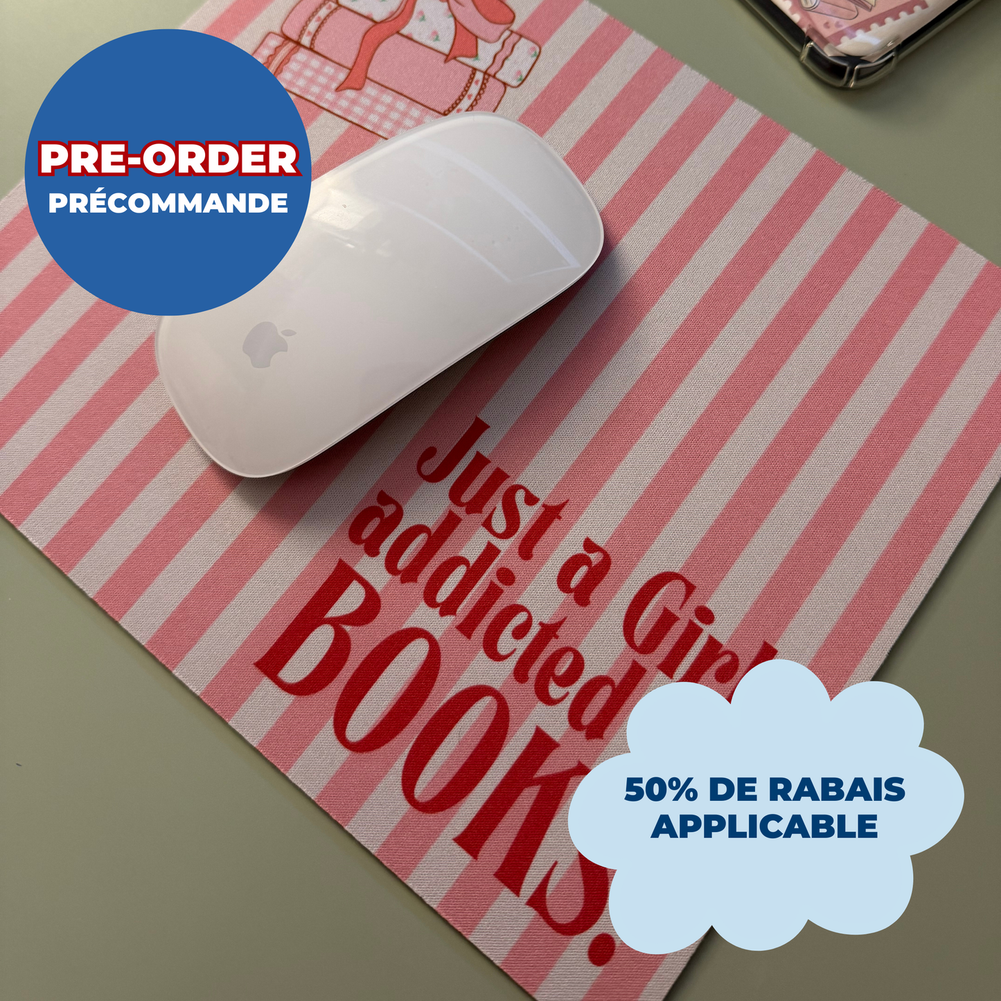 *PRE ORDER* GIRL ADDICTED TO BOOKS MOUSEPAD