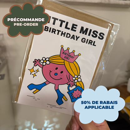 *PRÉCOMMANDE* CARTE D'ANNIVERSAIRE "LITTLE MISS"