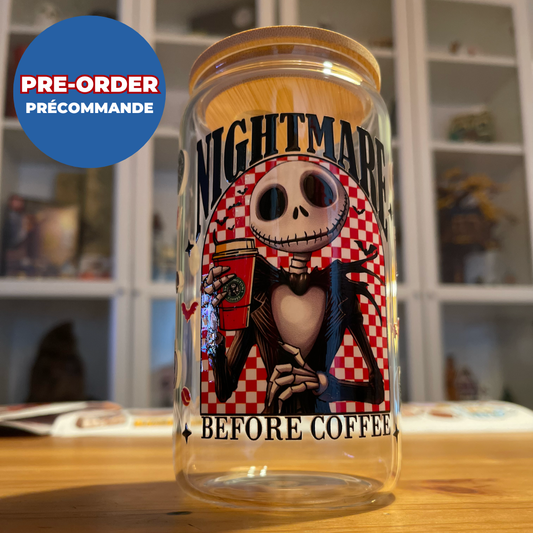 *PREORDER* HALLOWEEN NIGHTMARE BEFORE MY COFFEE GLASS