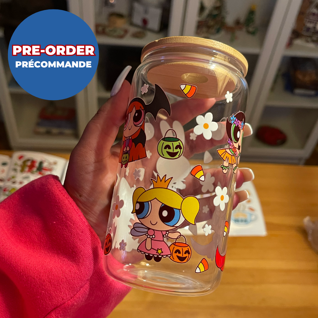*PREORDER* HALLOWEEN POWERPUFF GIRLS GLASS