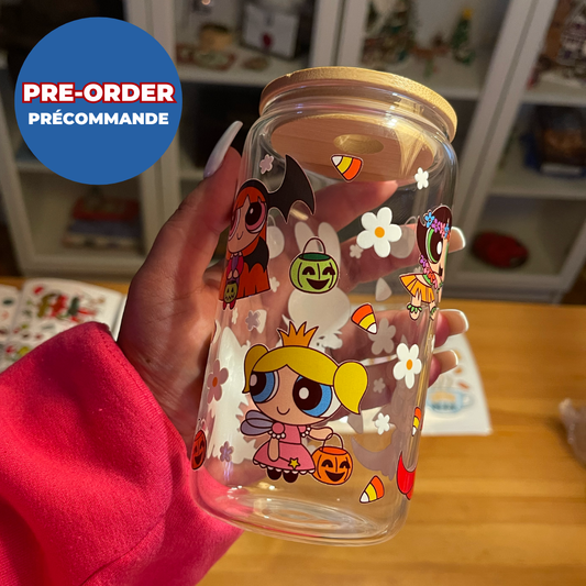 *PREORDER* HALLOWEEN POWERPUFF GIRLS GLASS