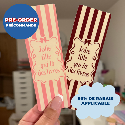 *PRE ORDER* JOLIE FILLE QUI LIT DES LIVRES BOOKMARKS (PACK OF 2)
