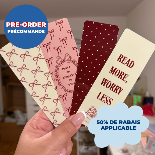 *PRE ORDER* PINK, BEIGE & BURGUNDY BOOKMARKS (PACK OF 4)