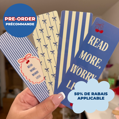 *PRE ORDER* BLUE, BEIGE & RED BOOKMARKS (PACK OF 4)