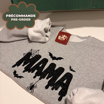*PRÉCOMMANDE* MAMA HALLOWEEN (BLACK GLITTER) CREWNECK