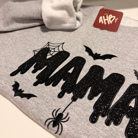 *PRÉCOMMANDE* MAMA HALLOWEEN (BLACK GLITTER) CREWNECK