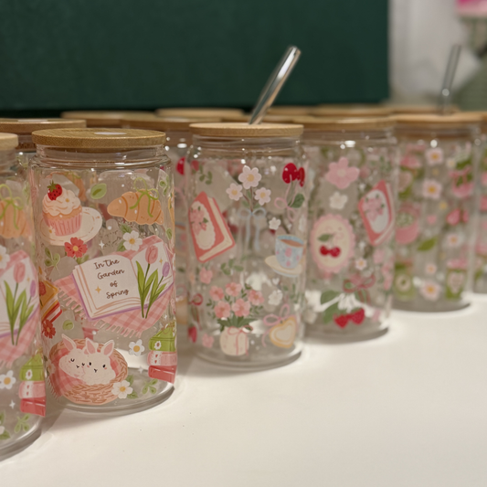 *PREORDER* TEA, CHERRY AND BOOKS GLASS
