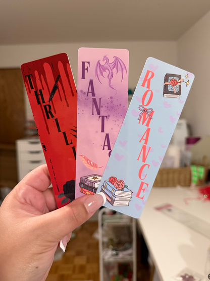 *PRE ORDER* THRILLER-FANTASY-ROMANCE BOOKMARKS (PACK OF 3)