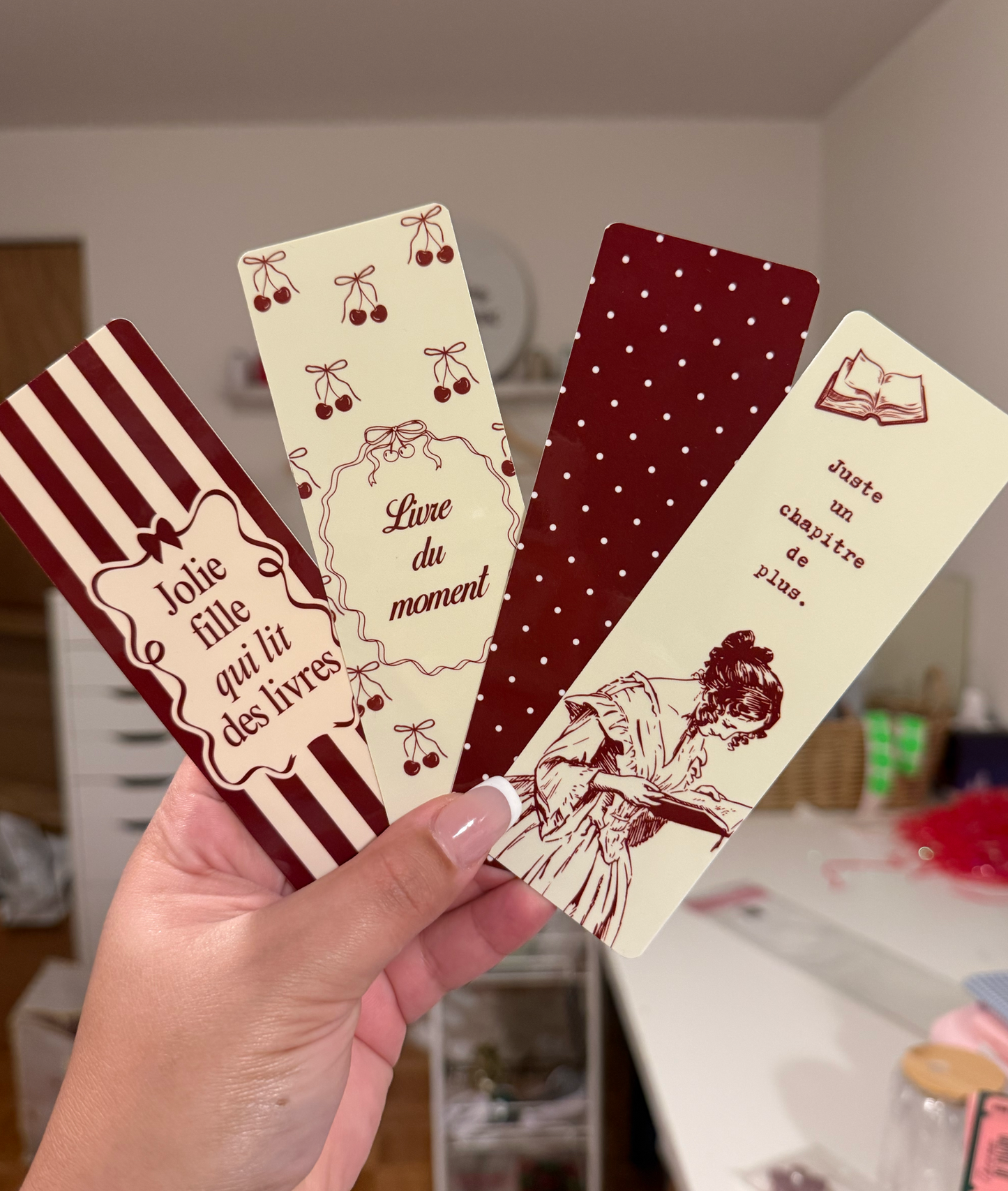 *PRE ORDER* PINK, BEIGE & BURGUNDY BOOKMARKS (PACK OF 4)