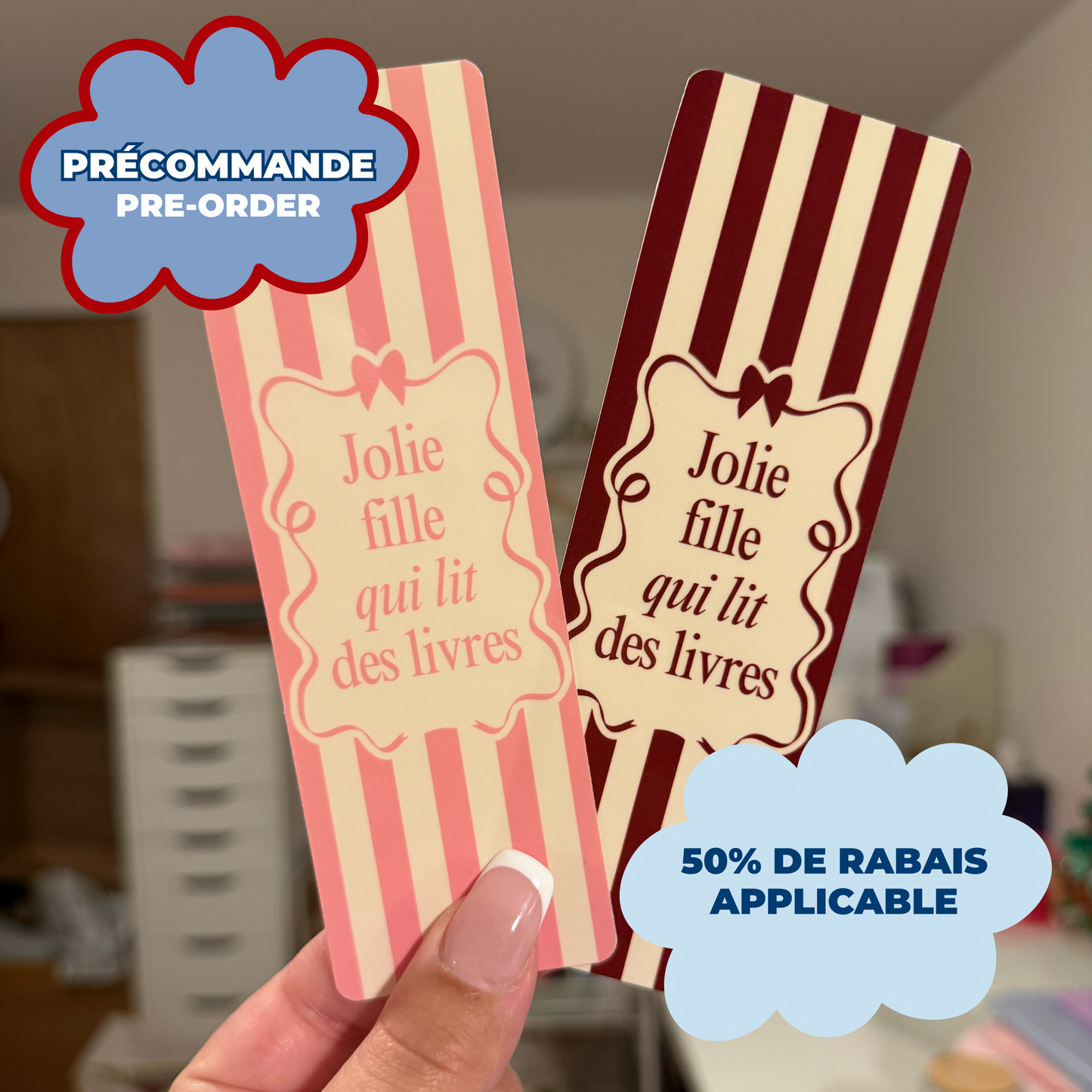 *PRE ORDER* JOLIE FILLE QUI LIT DES LIVRES BOOKMARKS (PACK OF 2)