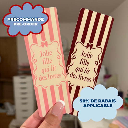 *PRE ORDER* JOLIE FILLE QUI LIT DES LIVRES BOOKMARKS (PACK OF 2)