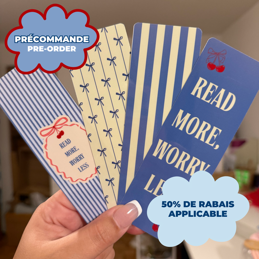 *PRÉCOMMANDE* SIGNETS READ MORE, WORRY LESS (LOT DE 4)