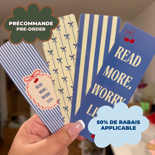 *PRÉCOMMANDE* SIGNETS READ MORE, WORRY LESS (LOT DE 4)