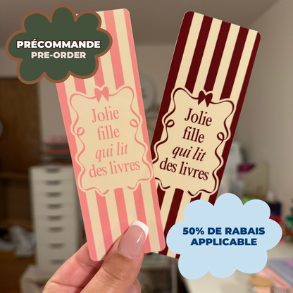 *PRE ORDER* JOLIE FILLE QUI LIT DES LIVRES BOOKMARKS (PACK OF 2)