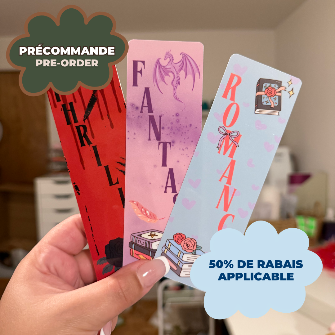 *PRE ORDER* THRILLER-FANTASY-ROMANCE BOOKMARKS (PACK OF 3)
