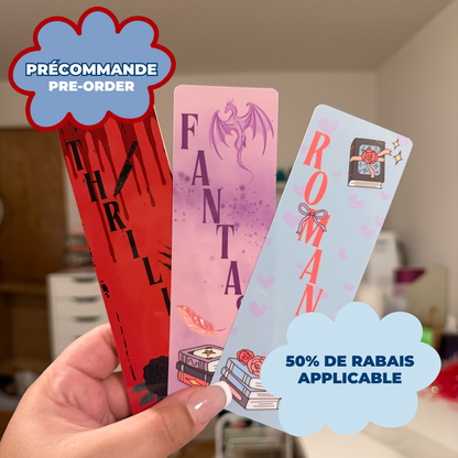 *PRE ORDER* THRILLER-FANTASY-ROMANCE BOOKMARKS (PACK OF 3)