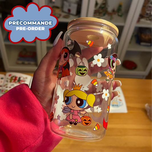 *PREORDER* HALLOWEEN POWERPUFF GIRLS GLASS