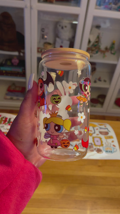 *PREORDER* HALLOWEEN POWERPUFF GIRLS GLASS